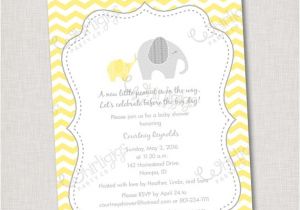 Baby Shower Invitations Free Shipping Yellow Elephant Baby Shower Invitation Printable Digital
