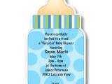 Baby Shower Invitations In A Bottle Blue Baby Bottle Baby Shower Invitations