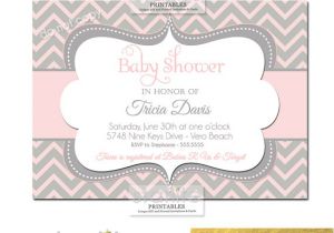 Baby Shower Invitations In Honor Of Chevron Baby Shower Invitations Girl Pink Gray original