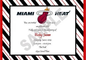 Baby Shower Invitations Miami solutions event Design by Kelly Miami Heat theme Baby
