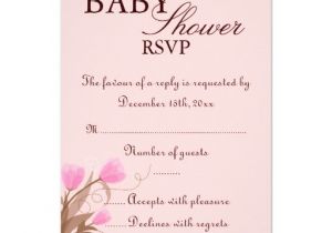 Baby Shower Invitations Online Rsvp Brown & Pink Floral Design Baby Shower Rsvp Card 3 5" X 5