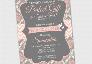 Baby Shower Invitations Religious Wording James 1 17 Invitation Baby Shower Invitation Bible Verse