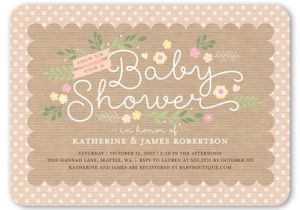 Baby Shower Invitations Shutterfly Lovely Scallop Girl 5×7 Custom Baby Shower Invitations