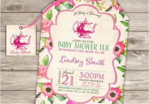 Baby Shower Invitations Tea Party theme Baby Shower Tea Party Shower Invitations Party Download