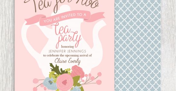 Baby Shower Invitations Tea Party theme Printable Tea Party Baby Shower Invitation Tea Pot Floral