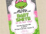 Baby Shower Invitations Turtle theme Baby Shower Invitation Cute Ninja Turtle Show and