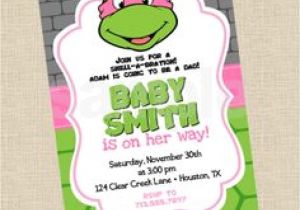 Baby Shower Invitations Turtle theme Baby Shower Invitation Cute Ninja Turtle Show and