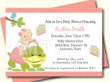 Baby Shower Invitations Turtle theme Coral Turtle Baby Shower Invitation Turtle Baby Shower