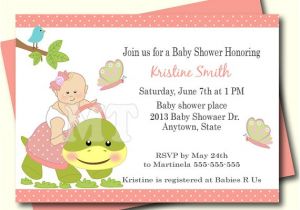 Baby Shower Invitations Turtle theme Coral Turtle Baby Shower Invitation Turtle Baby Shower