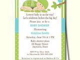 Baby Shower Invitations Turtle theme Green Turtle Baby Shower Invitation Turtle Baby Shower