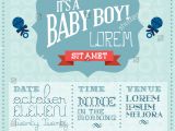 Baby Shower Invitations Vector Baby Boy Baby Shower Invitation Card Stock Vector
