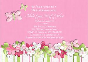Baby Shower Invitations with butterflies Pink butterfly Baby Shower Invitation Baptism or by