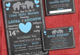 Baby Shower Invitations with Diaper Raffle and Book Request Printable Elephant theme Coed Couples Baby Shower Set