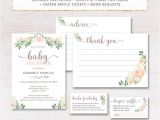 Baby Shower Invitations with Diaper Raffle and Book Request Spring Baby Shower Invitations Floral Baby Shower