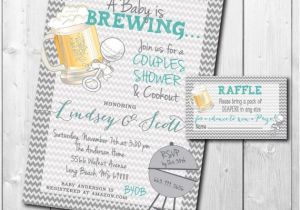 Baby Shower Invitations with Diaper Raffle Couples Baby Shower Invitation and Diaper Raffle Ticket