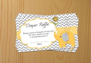 Baby Shower Invitations with Diaper Raffle Elephant Baby Shower Diaper Raffle Ticket Diaper Raffle Card