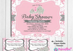 Baby Shower Invitations with Diaper Raffle Wording Baby Shower Invite Diaper Raffle