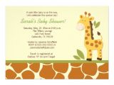 Baby Shower Invitations with Giraffes Giraffe Adventure 5×7 Baby Shower Invitation 5" X 7