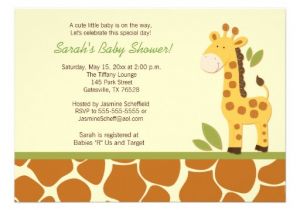 Baby Shower Invitations with Giraffes Giraffe Adventure 5×7 Baby Shower Invitation 5" X 7