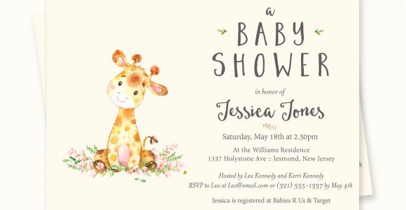 Baby Shower Invitations with Giraffes Giraffe Baby Shower Invitations Giraffe Baby Shower