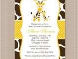 Baby Shower Invitations with Giraffes Yellow Giraffe Baby Shower Invitations