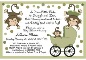 Baby Shower Invitations with Monkeys Free Printable Monkey Baby Shower Invitations