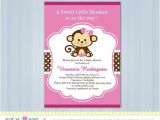 Baby Shower Invitations with Monkeys Pink Lime Green Girl Monkey Jungle Monkeys Baby Shower