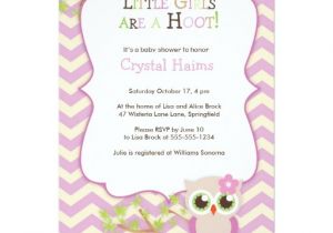 Baby Shower Invitations with Owl theme Chevron Owl themed Baby Shower Invitations Girl 5" X 7