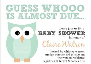 Baby Shower Invitations with Owl theme Owl themed Baby Shower Invitation whoo is Due Set Of 16