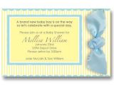 Baby Shower Invitations with Ribbon Baby Stripes Ribbon Baby Shower Invitations
