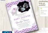 Baby Shower Invitations with Ultrasound Girl Elephant Ultrasound Photo Baby Shower Invitation for
