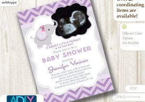 Baby Shower Invitations with Ultrasound Girl Elephant Ultrasound Photo Baby Shower Invitation for