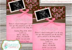 Baby Shower Invitations with Ultrasound Girls Baby Shower Invitation with Ultrasound Picture with