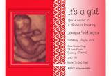 Baby Shower Invitations with Ultrasound Picture Baby Shower Invitation Red Ultrasound