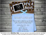 Baby Shower Invitations with Ultrasound Picture Boy Baby Shower Invite Blue Brown Shower Invite Polka