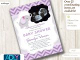 Baby Shower Invitations with Ultrasound Picture Girl Elephant Ultrasound Baby Shower Invitation for