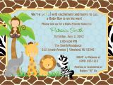 Baby Shower Invitations Zoo Animal theme Baby Shower Invitations Safari theme Wording
