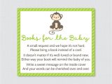 Baby Shower Invite Book Instead Of Card Monkey Baby Shower Bring A Book Instead Of A Card Invitation