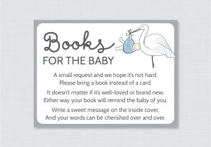 Baby Shower Invite Book Instead Of Card Stork Baby Shower Bring A Book Instead Of A Card Invitation