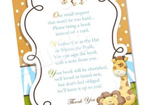 Baby Shower Invite Book Instead Of Card Wording to ask for Baby Books Instead Of the Card