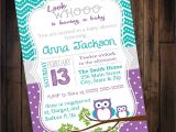 Baby Shower Invite Copy Purple & Teal Owl Baby Shower Invitation Digital Jpg