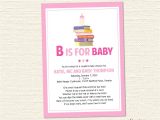 Baby Shower Invite Poem Girl Items Similar to Book Baby Shower Invitation On Etsy