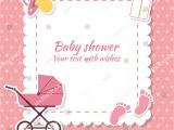 Baby Shower Invite Text Baby Shower Girl Invitation Card Place Stock Vector