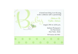 Baby Shower Invite Text Baby Text Green Baby Shower Invitation