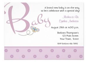 Baby Shower Invite Text Baby Text Purple Baby Shower Invitation