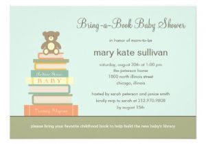 Baby Shower Invite Wording Bring A Book Bring A Book Baby Shower Invitation Blue