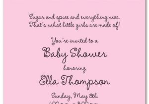 Baby Shower Invite Words Baby Shower Invitation Wording for A Girl Cimvitation