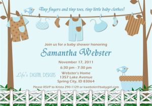 Baby Shower Invites for A Boy Baby Shower Invitations for Boy Baby Clothes Blue and Brown