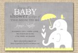 Baby Shower Invites with Elephants Baby Shower Invitation Elephant Yellow and Grey Printable