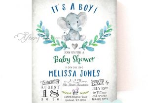 Baby Shower Invites with Elephants Elephant Baby Shower Invitation Boy Baby Shower Invitation